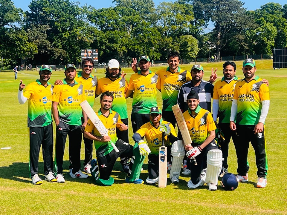 Members of Dundalk Cricket Club posing together before Match
