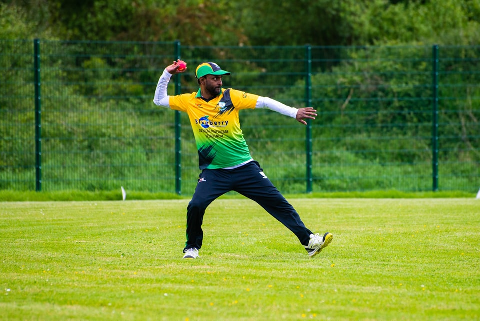 Dundalk Sports and cricket club member practicing for match