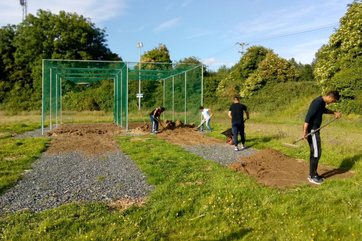 Dundalk Cricket Club, where members keeps the pitch ready